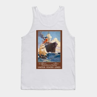 Famous American Flag Ships Vintage Poster 1927 Tank Top